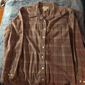 Tan and orange plaid EUC L.L. Bean